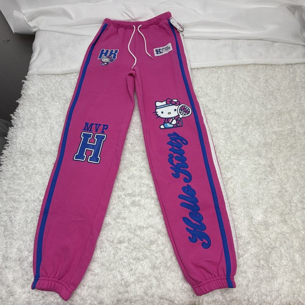 Sanrio‎ Women's Hello Kitty Fleece Jogger Size XS Sweatpants NEW